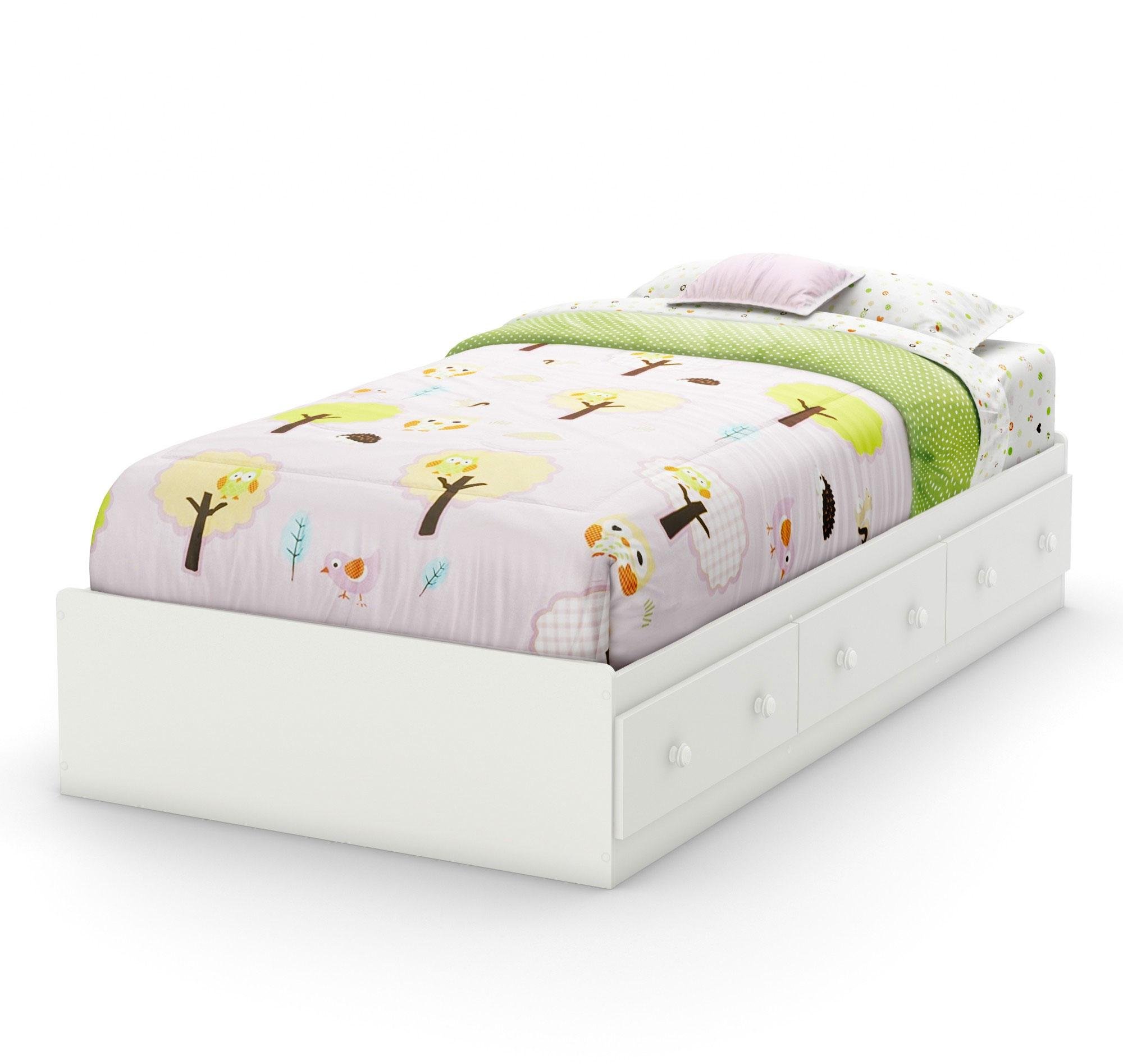 3580A1 White Twin Mates Bed with 3 Drawers (39 Inch) - Savannah-1