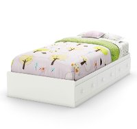 3580A1 White Twin Mates Bed with 3 Drawers (39 Inch) - Savannah