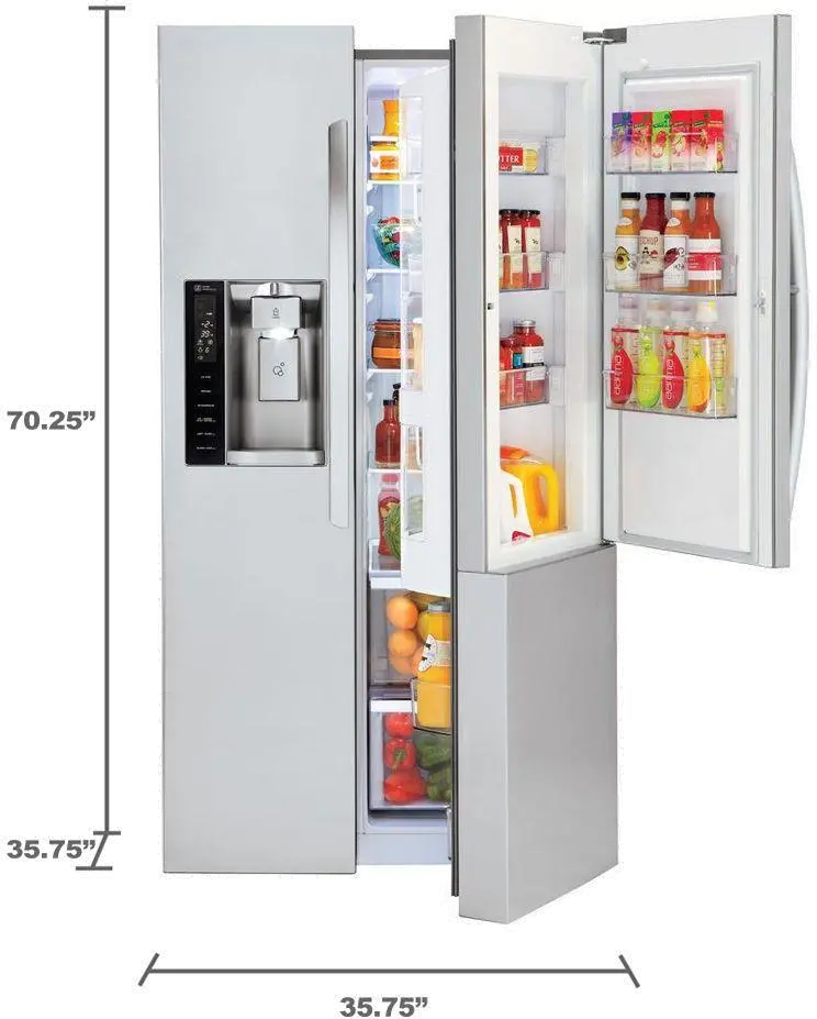 LSXS26366S LG 26.1 cu ft Side by Side Refrigerator - Stainless Steel-6