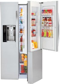 LSXS26366S LG 26.1 cu. ft. Side by Side Door-in-Door Refrigerator - 36 Inch Stainless Steel-2