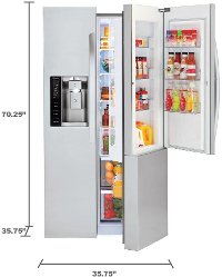 LSXS26366S LG 26.1 cu. ft. Side by Side Door-in-Door Refrigerator - 36 Inch Stainless Steel-6