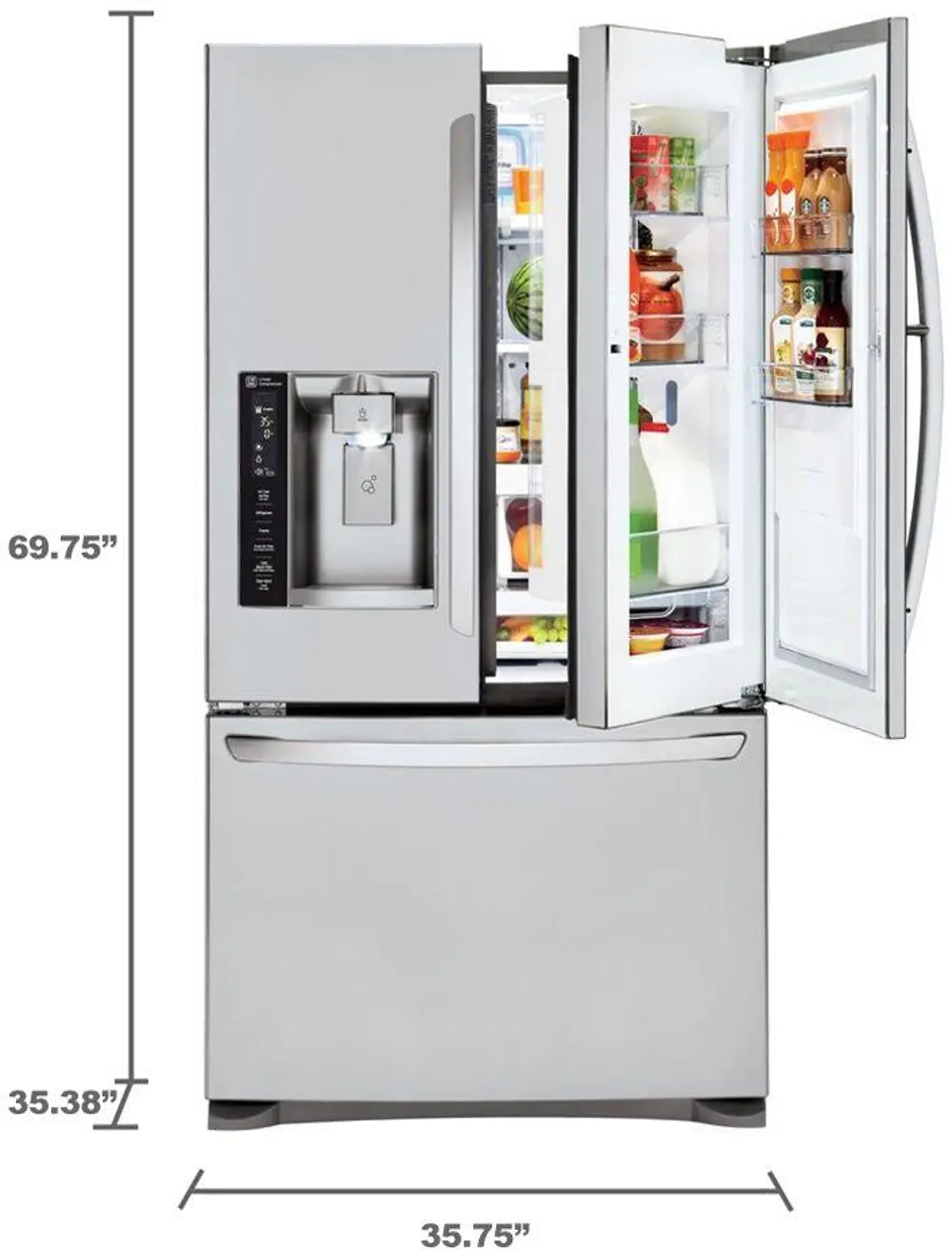 LFXS27566S LG French Door Refrigerator - 36 Inch-1