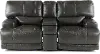 Stampede Charcoal Leather-Match Power Reclining Loveseat