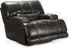 Charcoal Leather-Match Power Recliner - Stampede