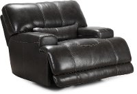 Charcoal Leather-Match Power Recliner - Stampede