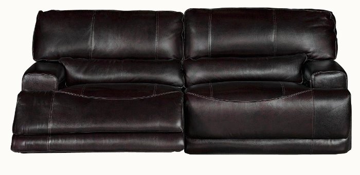 Blackberry Leather-Match Power Reclining Sofa - Stampede