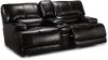 Blackberry Leather-Match Power Reclining Loveseat - Stampede