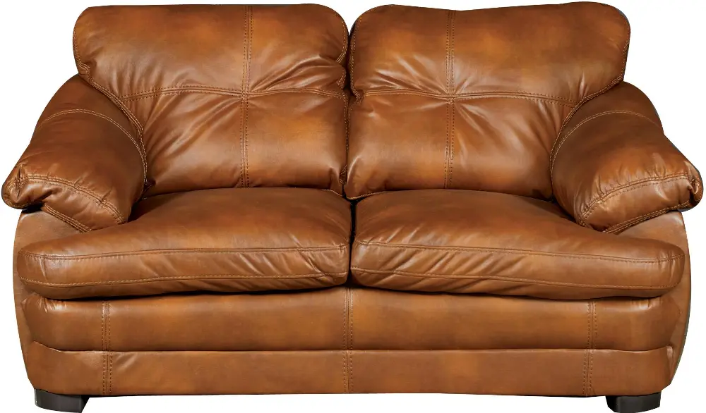 69 Inch Brown Upholstered Loveseat-1