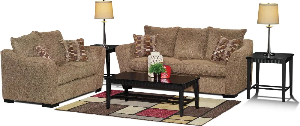 Cardiff Coffee Upholstered 2 Piece Room Group-1