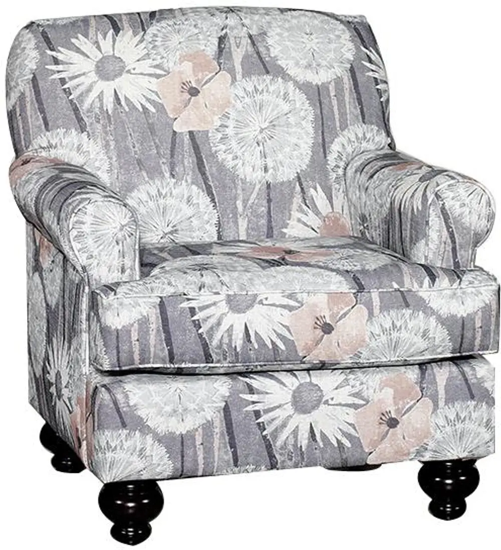 Lindsey 35 Inch Marble Floral Upholstered Accent Chair-1