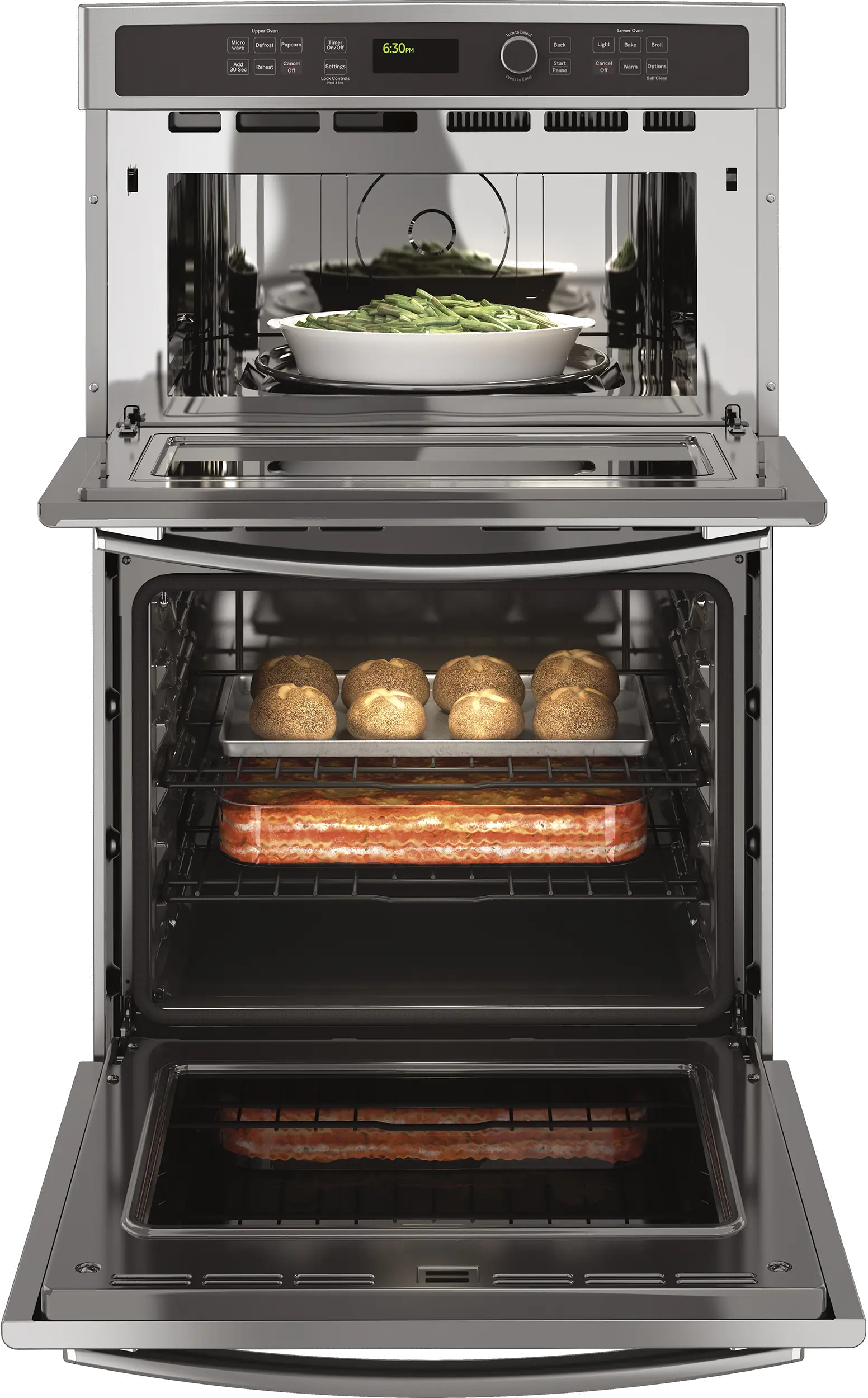 JK3800SHSS GE 27 Inch Combination Wall Oven with Microwave - 6.0 cu. ft. Stainless Steel-4