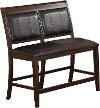 Clearance Brown Counter Height Bench with Back - Harrison Collection