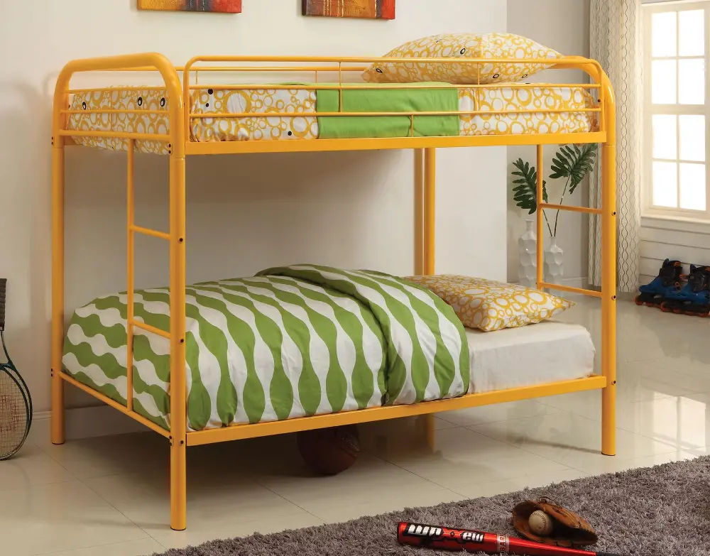 Rylie Orange Twin-over-Twin Bunk Bed-1