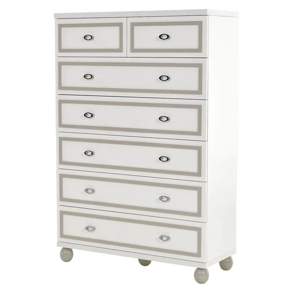 Sky Tower White & Gray Contemporary Chest of Drawers-1