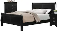 Mayville Black Queen Size Sleigh Bed