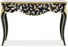 Black and Gold Console Table with Hand Decorated Butterflies
