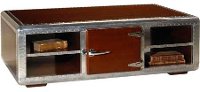 Dark Cherry and Stainless Steel Coffee Table - Ferault
