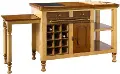 Ivory, Beige and Light Cherry Gourmet Kitchen Island