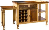 Ivory, Beige and Light Cherry Gourmet Kitchen Island