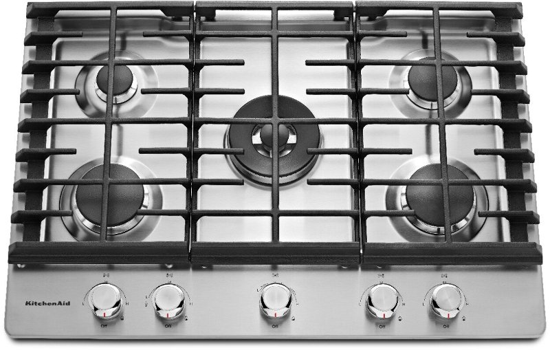 Kitchenaid 30 Inch 5 Burner Gas Cooktop Stainless Steel Rc