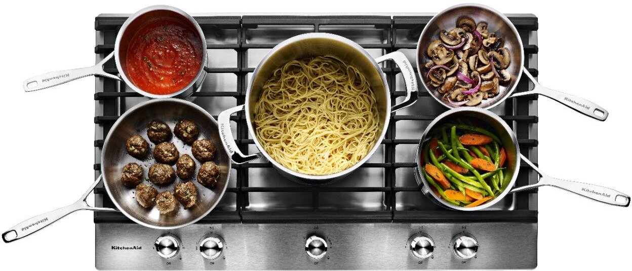 KCGS550ESS KitchenAid 30 Inch Gas Cooktop with 5 Burners - Stainless Steel-3