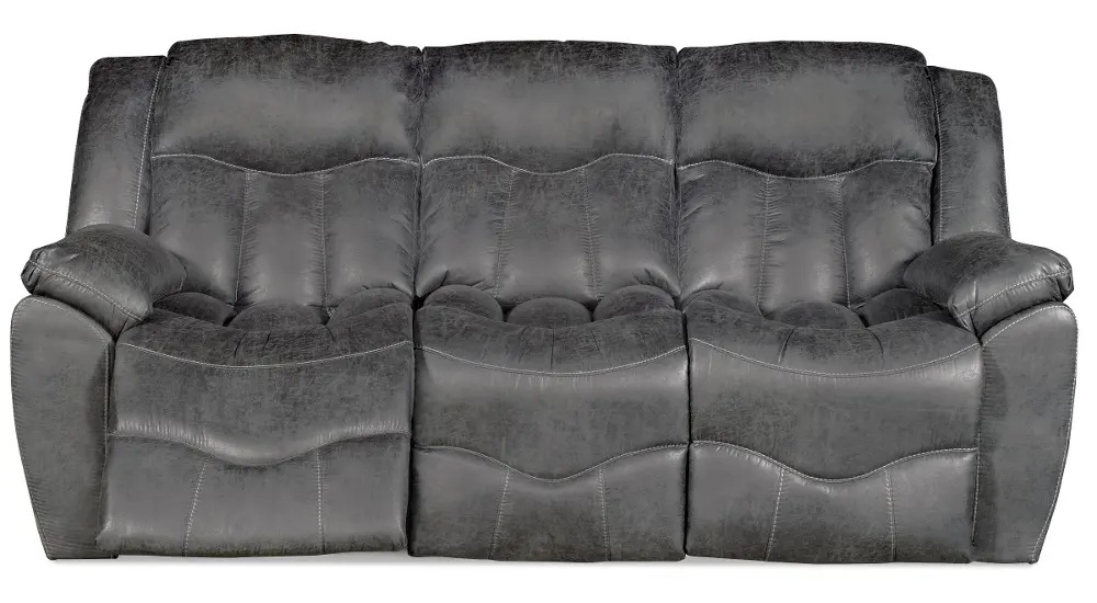 84 Inch Steel Microfiber Reclining Sofa-1