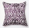 Clearance Gray and Plum 18 Inch Throw Pillow