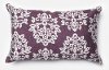 Plum and Silver Floral Throw Pillow