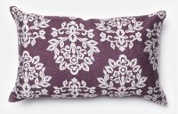 Plum and Silver Floral Throw Pillow
