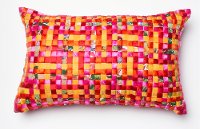 Pink & Orange 13 Inch x 21 Inch Throw Pillow