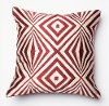 Red and Ivory 18 Inch Throw Pillow