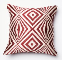 Red and Ivory 18 Inch Throw Pillow