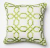 Green and White 18 Inch Throw Pillow