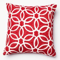 Red and White 18 Inch Throw Pillow