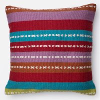 Multi Color Striped 22 Inch Throw Pillow