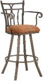 Rust Metal Swivel Bar Stool with Arms - Randle