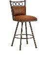 Bronze and Brown Metal Swivel Bar Stool - Waterson