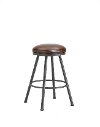 Dark Brown Backless Swivel Counter Height Stool - Alexander