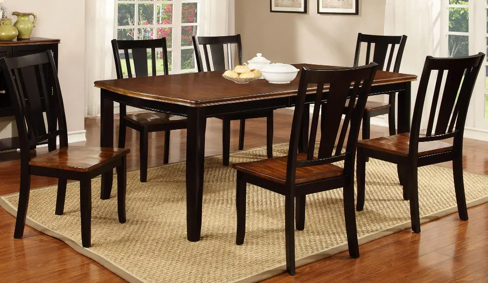 Black and Cherry 5 Piece Dining Set - Dover -1
