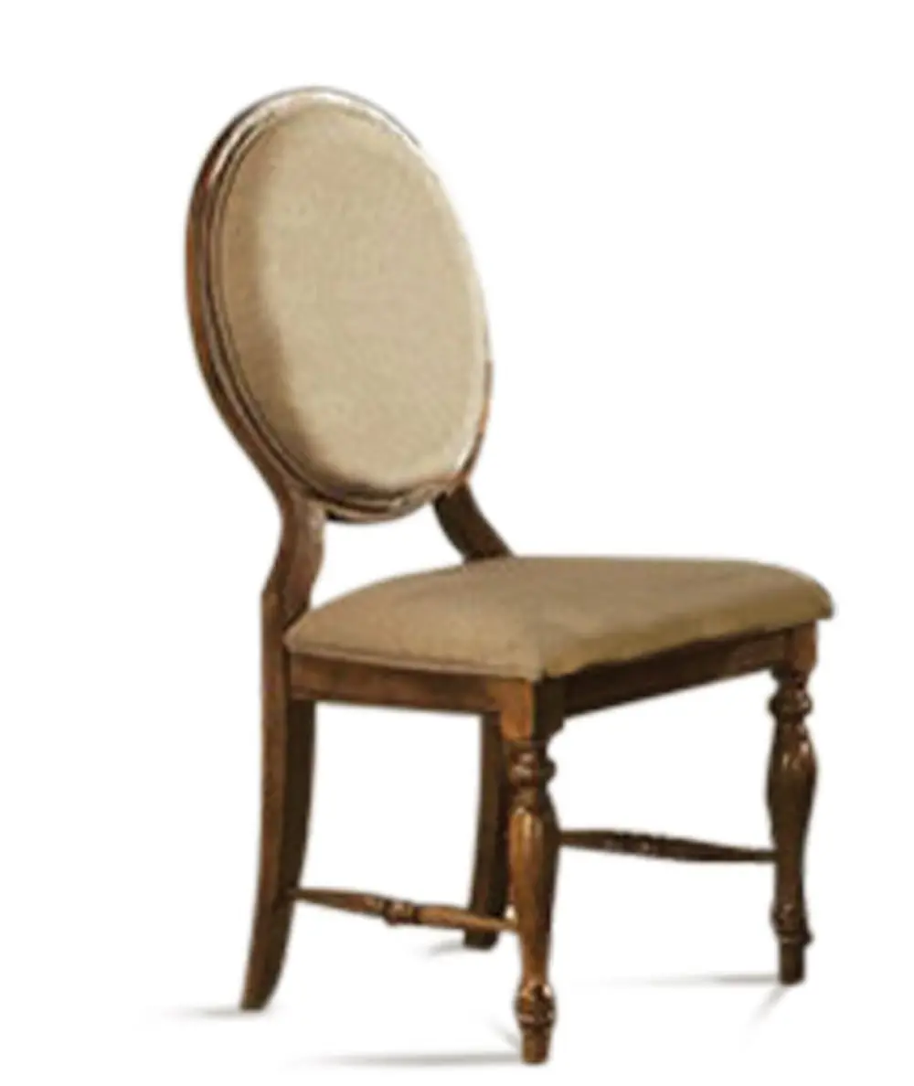 Rhone Brushed Almond Upholstered Oval-Back Chair-1