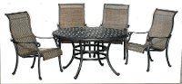 5 Piece Round Dining Set with Sling Chairs - Moab