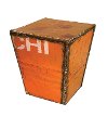 Distressed Metal Pyramid Side Table/Stool