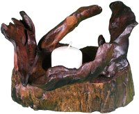 Small Hand Carved Reclaimed Teak Rocky Mountain Candle Stand