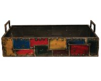 Multi-Color Collage Barrel Basket