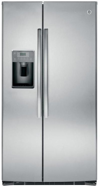 GSE25HSHSS GE Side-by-Side Refrigerator - 36 Inch Stainless Steel