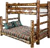 MWGCBBTFN Natural Log Twin-over-Full Bunk Bed - Glacier Country