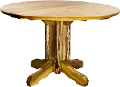 Glacier Country Rustic Wood Round Dining Room Table