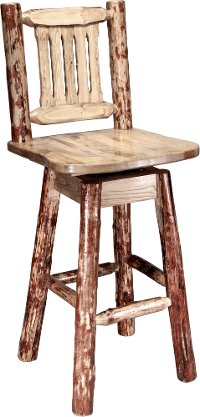MWBSWSNR Bar Stool with Back and Swivel (30 Inch) - Glacier Country