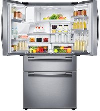 RF25HMEDBSR Samsung 24.73 cu. ft. 4 Door French Door Refrigerator with FlexZone Drawer - 33 Inch Stainless Steel-2