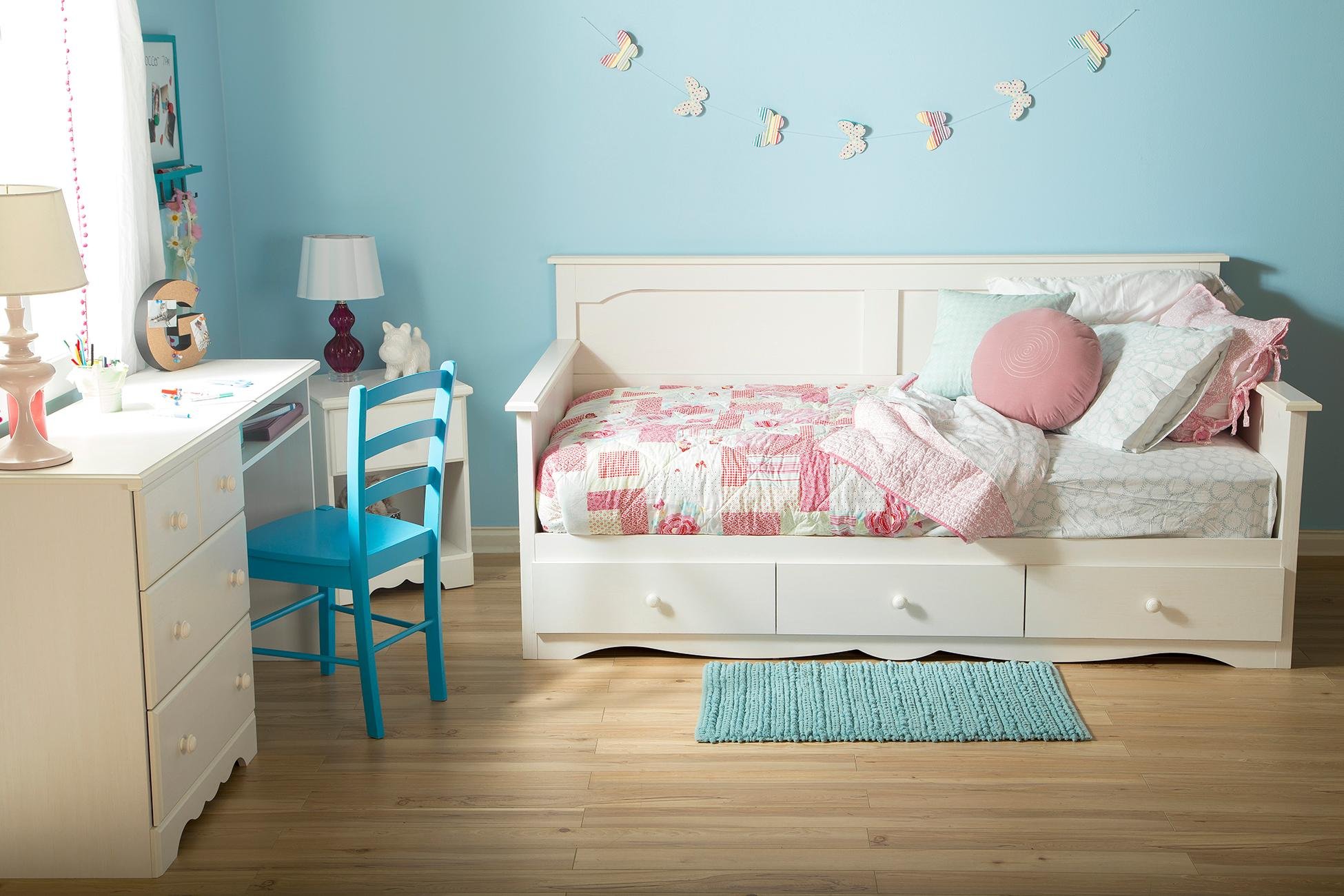 3210189 White Wash Twin Daybed with Storage (39 Inch) - Summer Breeze-3